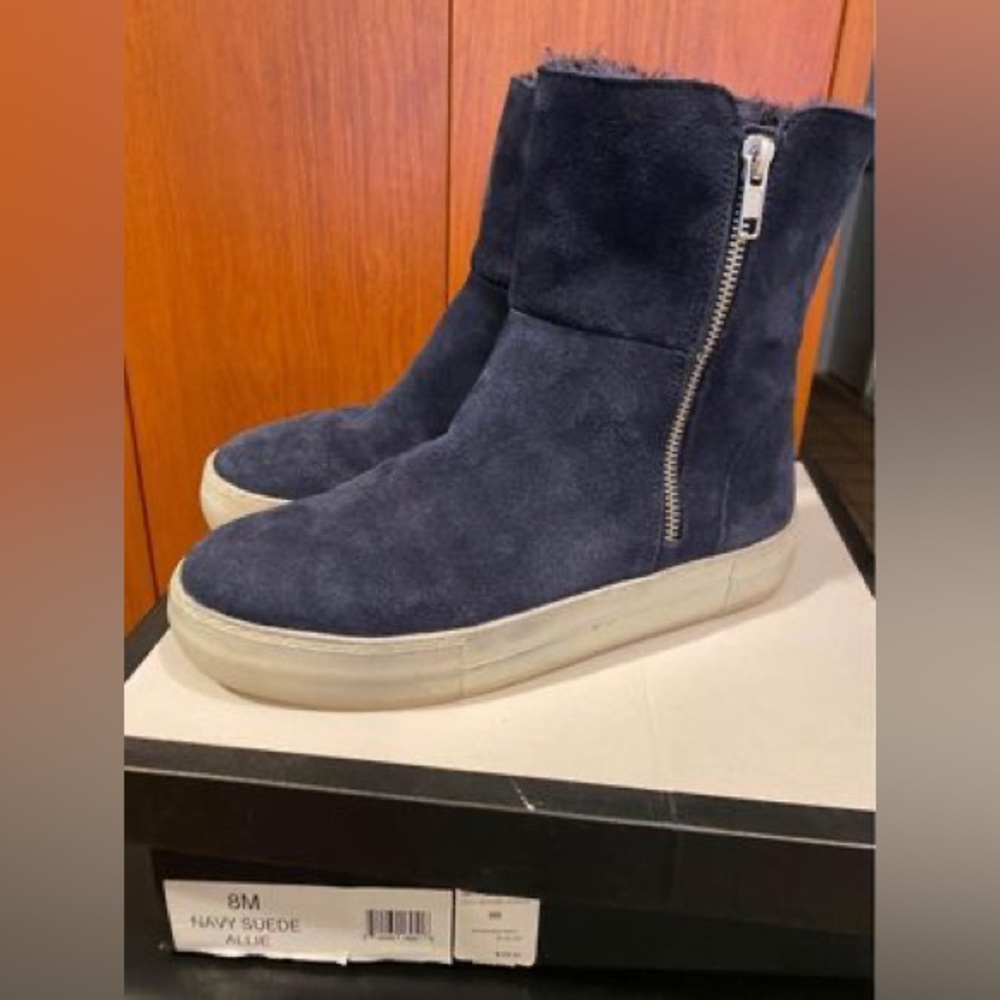 J Slides full fur lined tall sneaker bootie